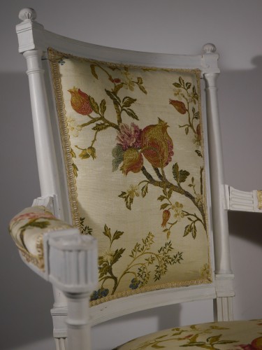 Fauteuil à colonnes d'époque Louis XVI, XVIIIe siècle - Igra Lignum