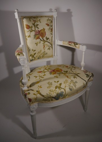 Fauteuil à colonnes d'époque Louis XVI, XVIIIe siècle - Louis XVI