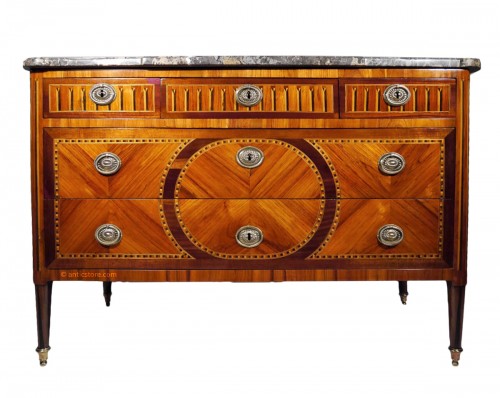 Louis XVI chest of drawers, stamped by Vassou