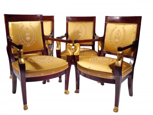 Franch Empire Mahogany Salon set, beginning of the 19th century