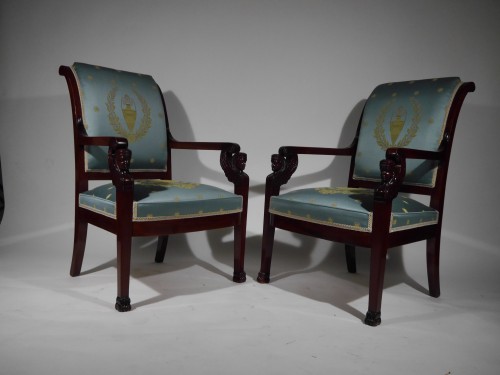 Pair of Empire armchairs, beginning of the 19th century - 