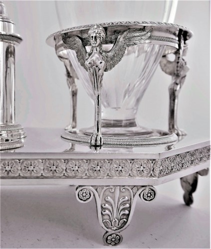 Argenterie et Arts de la table  - Huilier en argent d'époque Empire par Biennais