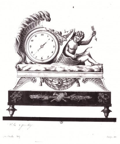 Antiquités - Empire mantel clock, 19th century