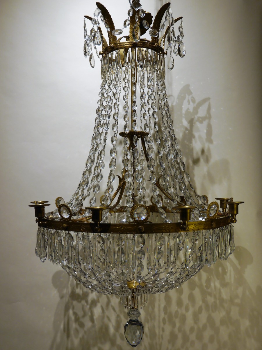Grand lustre corbeille empire du début du XIXe - N.72748