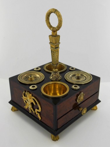 Empire inkwell in mahogany and ebony, beginning of the 19th century - Empire