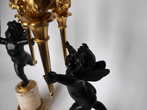 Pair of Louis XVI candelabra by Rabrio, late 18th century - Lighting Style Louis XVI