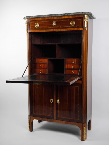 Mobilier Bureau et Secrétaire - Secrétaire Louis XVI estampillé Schlichtig, XVIIIe