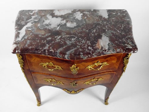 Furniture  - A Louis XV chest of drawers stamped by P Roussel, 18th century