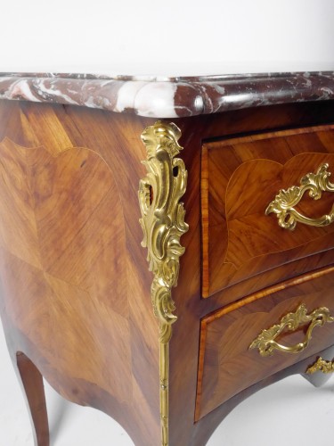 18th century - A Louis XV chest of drawers stamped by P Roussel, 18th century