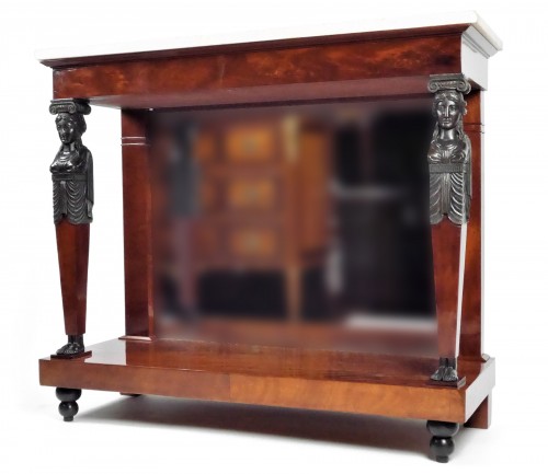 An Empire console in mahogany, beginning of the 19th century