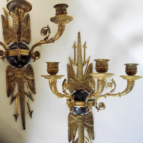 Pair of Empire sconces by Ravrio - 