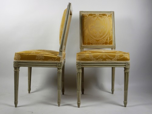 Pair of chairs by Boulard from Palace of Compiègne, 18th century - 