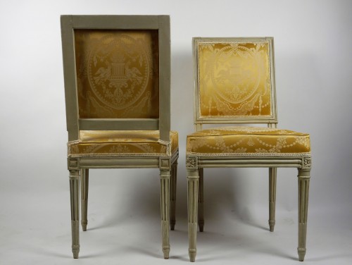 Louis XVI - Pair of chairs by Boulard from Palace of Compiègne, 18th century