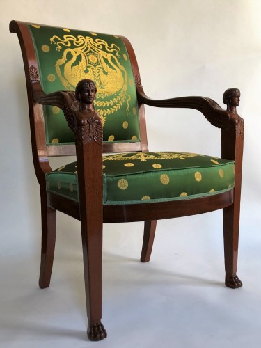 Paire de fauteuils en acajou d'époque Consulat - Sièges Style Empire