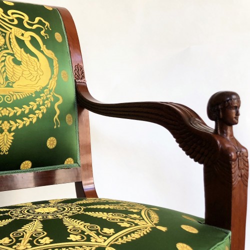Empire - Paire de fauteuils en acajou d'époque Consulat