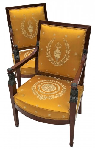 Pair of Consulate armchairs by Demay