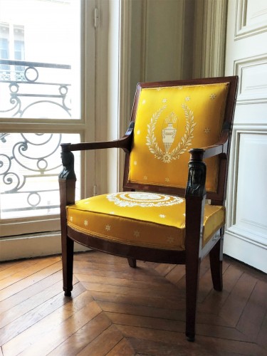 Sièges Fauteuil & Bergère - Paire de fauteuils d'époque Consulat par Demay