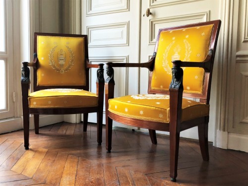 Paire de fauteuils d'époque Consulat par Demay - Igra Lignum