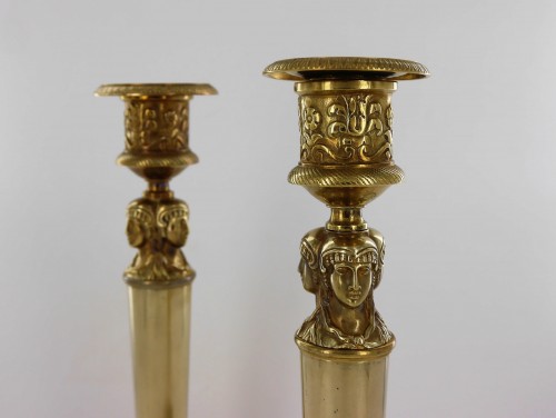 Pair of Empire candlesticks, beginning of the 19th century - Lighting Style Empire