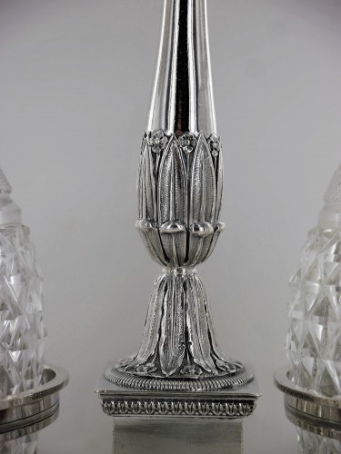 Antique Silver  - An Empire vinegar and oil cruets&#039; support by Pierre Bouguignon