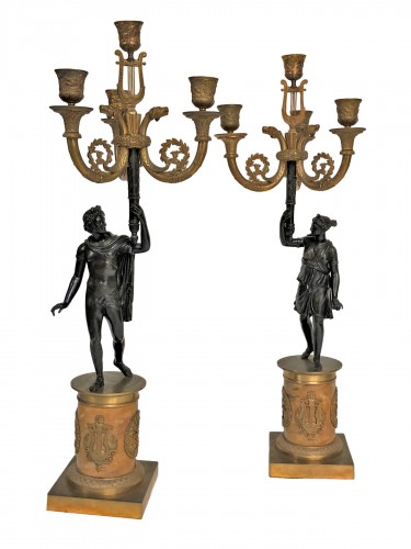 A pair of candelabra of the Empire period, beginning of the 19th century