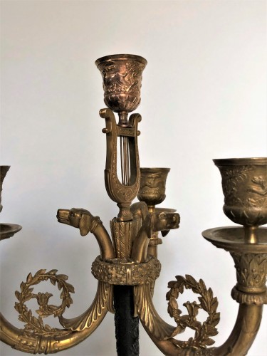 A pair of candelabra of the Empire period, beginning of the 19th century - Lighting Style Empire