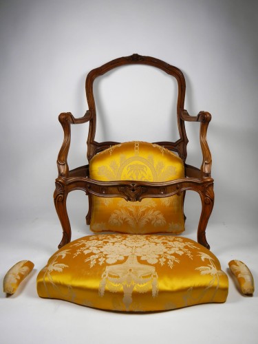 Fauteuil à châssis estampillé Tilliard, XVIIIe - Sièges Style Louis XV