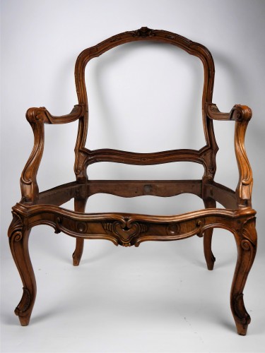 18th century - A Louis XV frame armchair by Tilliard, 18th century
