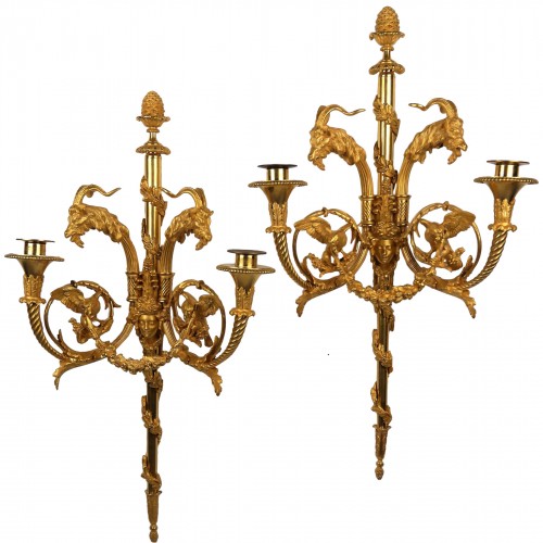 Pair of Louis XVI sconces by Gouthière or Thomire, 18th century