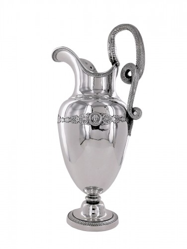 A 19th century large silver ewer