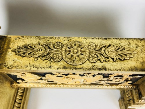 Objet de décoration  - Importante paire de chenets en bronze doré et patiné