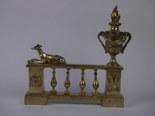 Decorative Objects  - Pair of Louis XVI andirons, 18th century