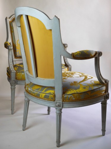 Seating  - A pair of Louis XVI armchairs by Henri Jacob, 18th century