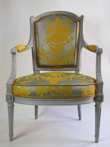 18th century - A pair of Louis XVI armchairs by Henri Jacob, 18th century