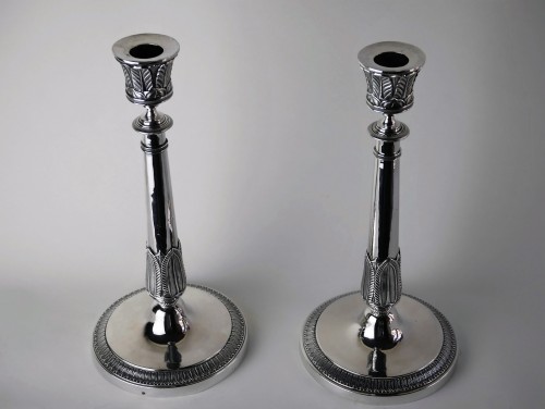 silverware & tableware  - Pair of Empire candlesticks in silver, beginning of the 19th century