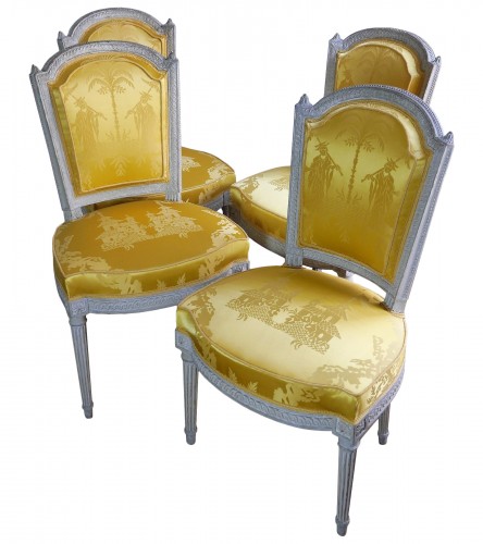 Suite of 4 chairs stamped by Henri Jacob, 18th century
