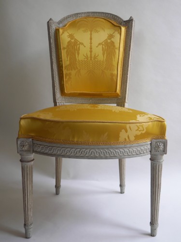 Suite of 4 chairs stamped by Henri Jacob, 18th century - Louis XVI