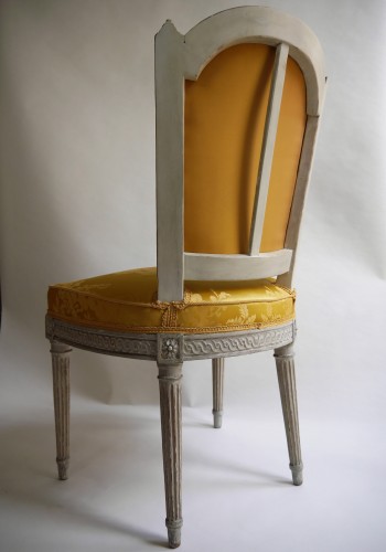 Louis XVI - Suite of 4 chairs stamped by Henri Jacob, 18th century