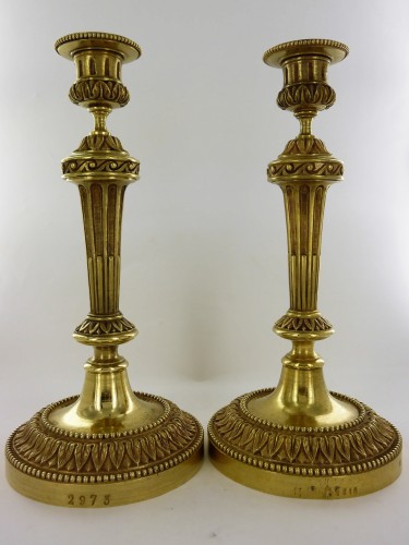 18th century - A Pair of Louis XVI Candlesticks coming from Ministry of Finances