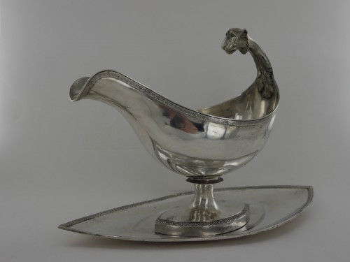 Saucière en argent d'époque Empire - Jean-Pierre-Nicolas Bibron - Argenterie et Orfèvrerie Style Empire