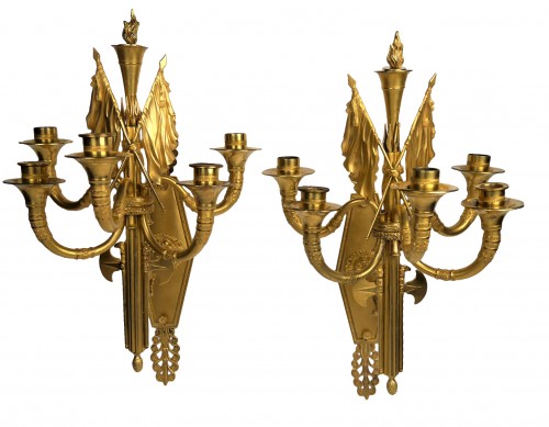 Pair of sconces by Thomire for Marshal Lannes, early 19th century