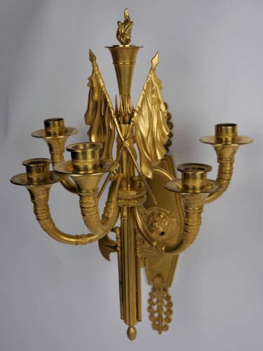 Pair of sconces by Thomire for Marshal Lannes, early 19th century - Lighting Style Empire