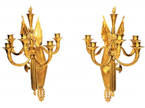 Antiquités - Pair of sconces by Thomire for Marshal Lannes, early 19th century