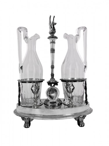 A Sterling Silver Oil And Vinegar Cruet, Empire Period