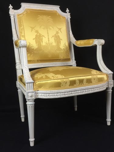 A pair of Louis XVI armchairs by Chevigny - Seating Style Louis XVI