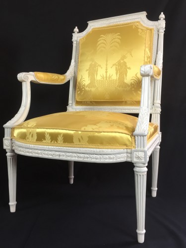 Seating  - A pair of Louis XVI armchairs by Chevigny