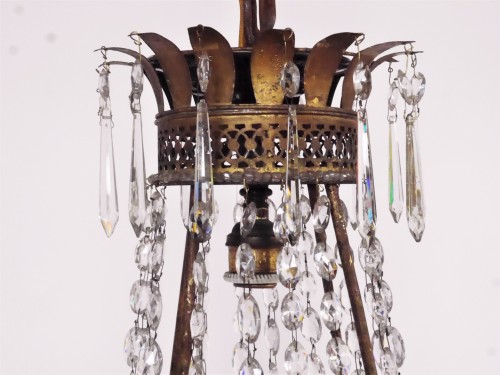 A Louis XVI Chandelier In Crystal And Sheet Metal, Circa 1800 - Lighting Style Louis XVI
