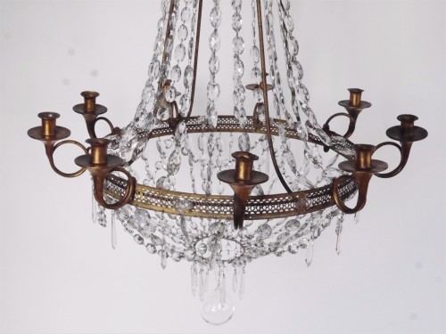 A Louis XVI Chandelier In Crystal And Sheet Metal, Circa 1800 - 