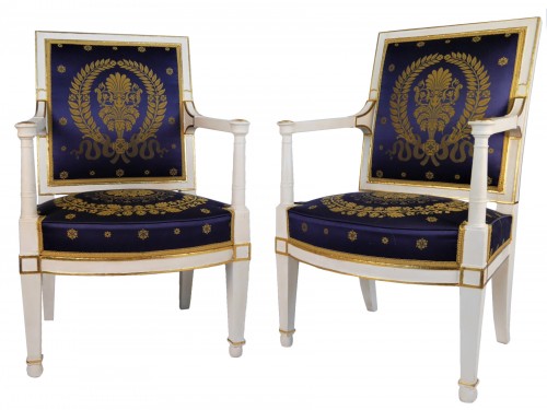 Paire de fauteuils d'époque Empire par Demay