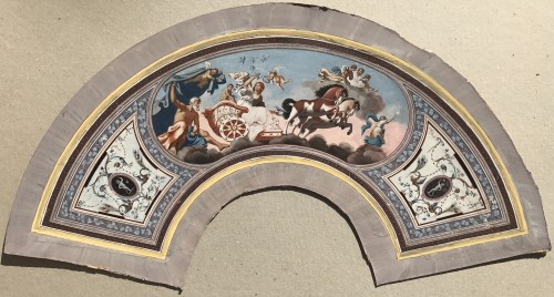 Tableaux et dessins Dessin, Aquarelle & Pastel - Paire de projets d'éventails, vers 1800